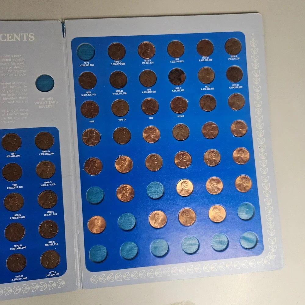 H.E. Harris Lincoln Memorial Cent Coin Folder 1959-Present with Starter Pennies